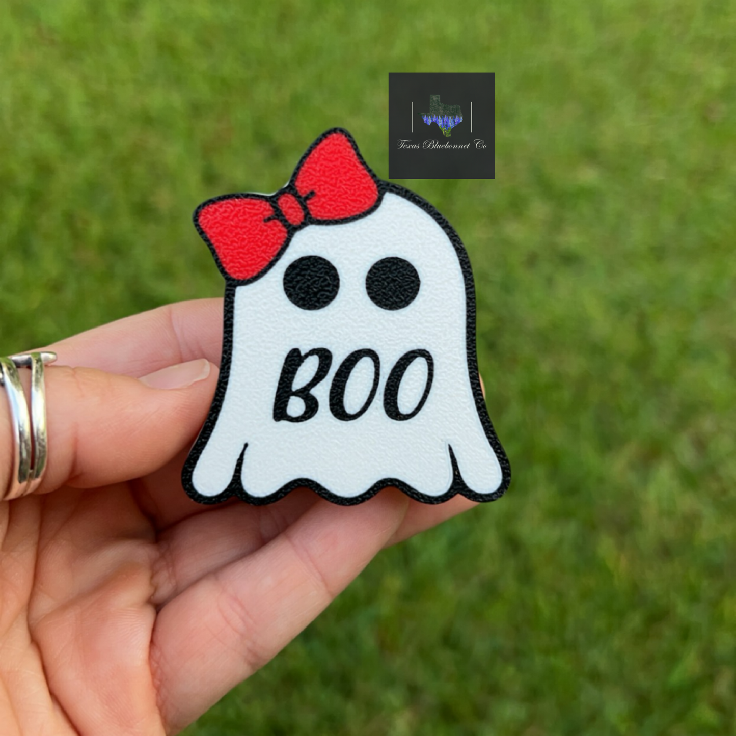 GHOST W/ BOW STRAW TOPPER