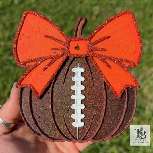 FOOTBALL PUMPKIN W/ BOW