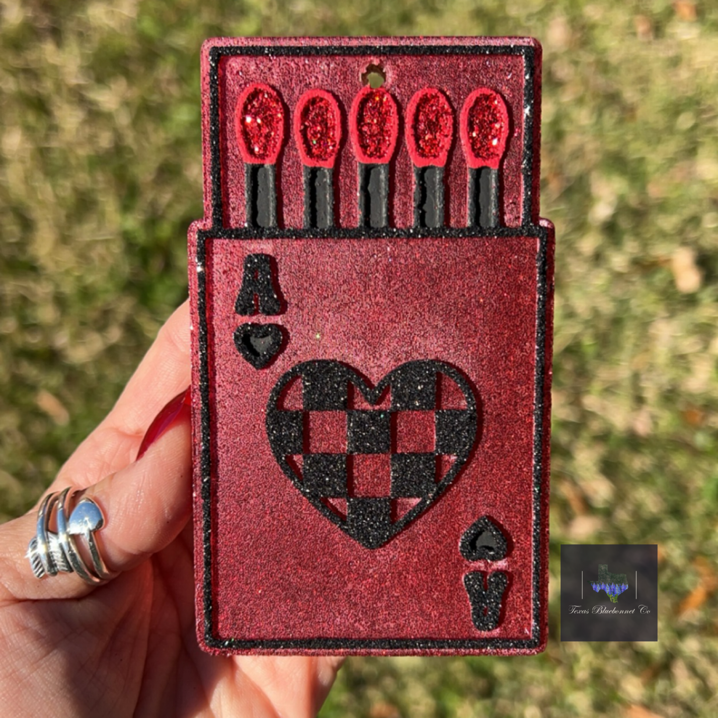 CHECKERED HEART MATCHBOX