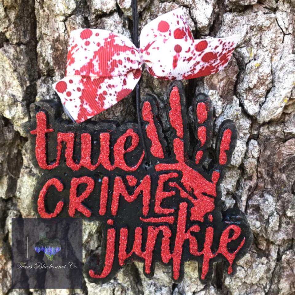 TRUE CRIME JUNKIE (RED OR BLACK BACKGROUND)