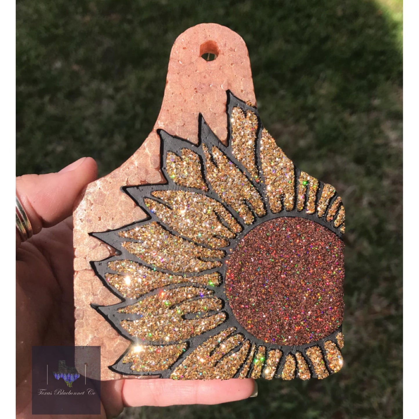 GOLDEN SUNFLOWER (BROWN/PURPLE COW TAG)