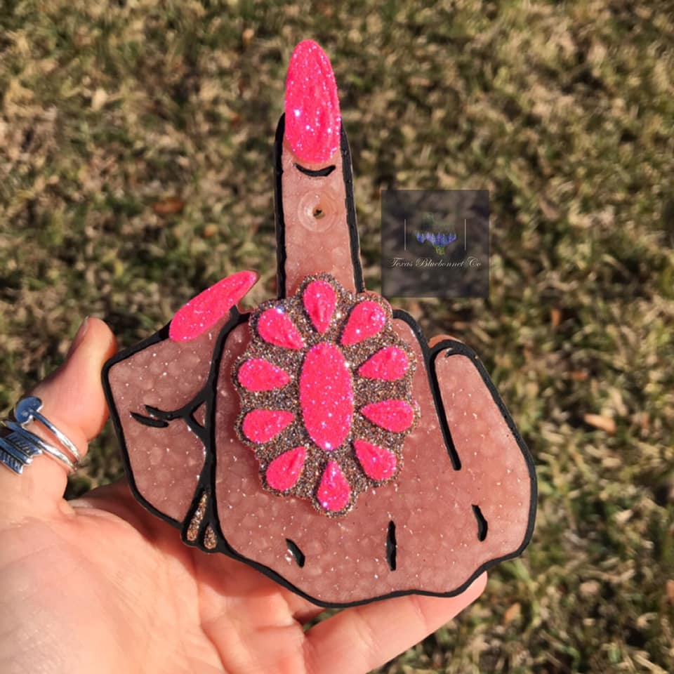 WESTERN MIDDLE FINGER PINK/GOLD