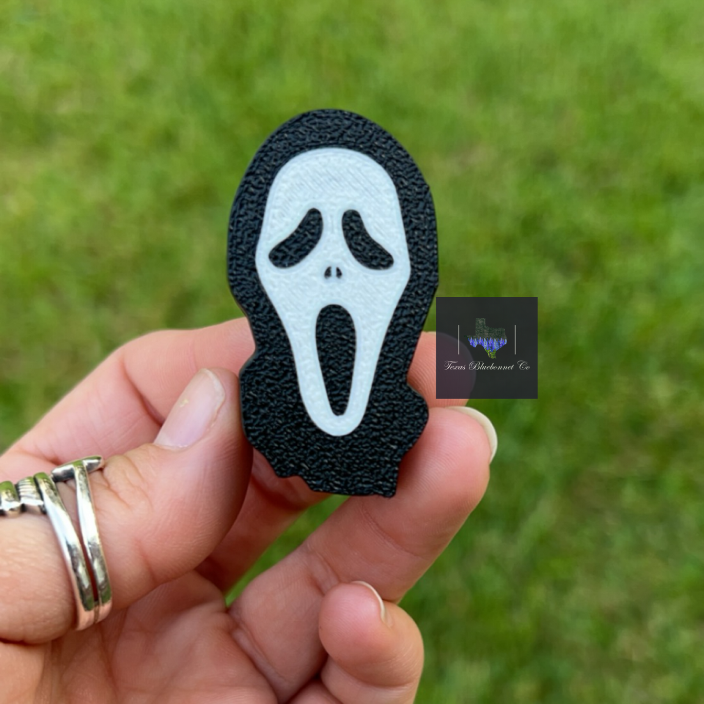 GHOST FACE STRAW TOPPER