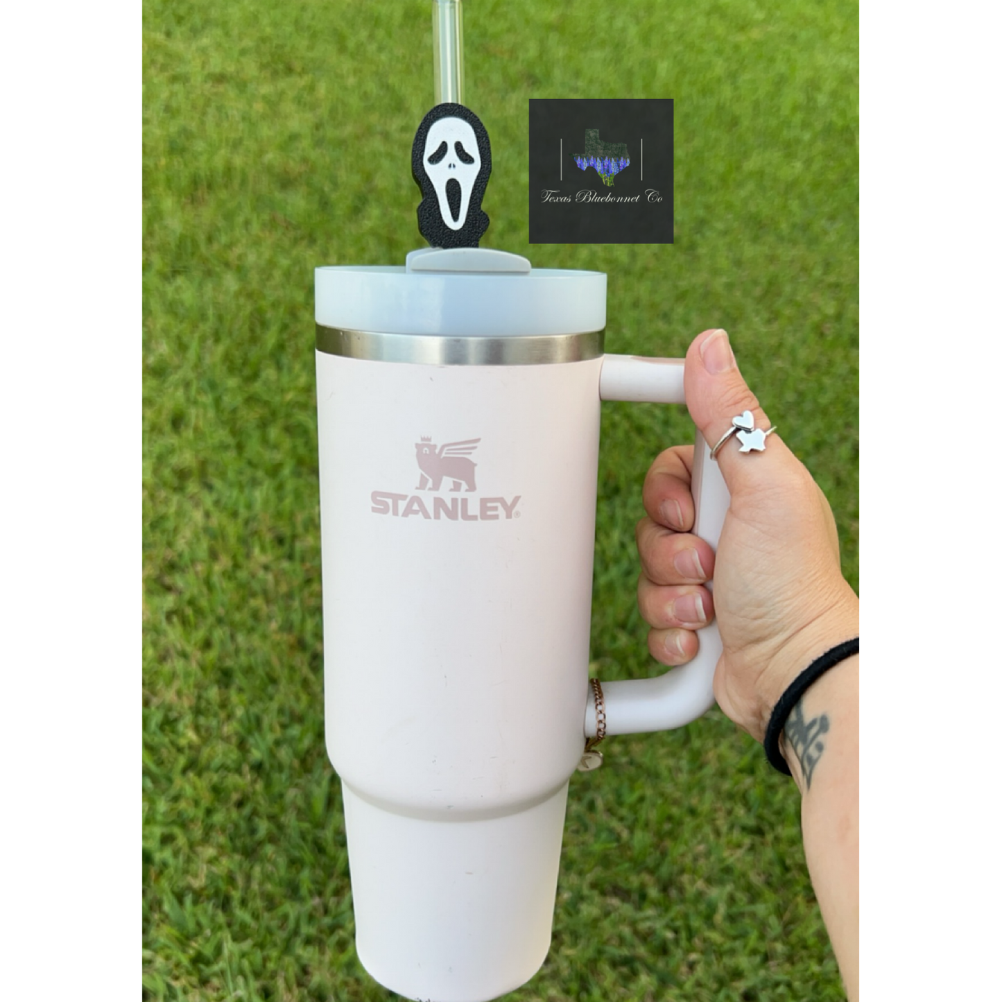 GHOST FACE STRAW TOPPER