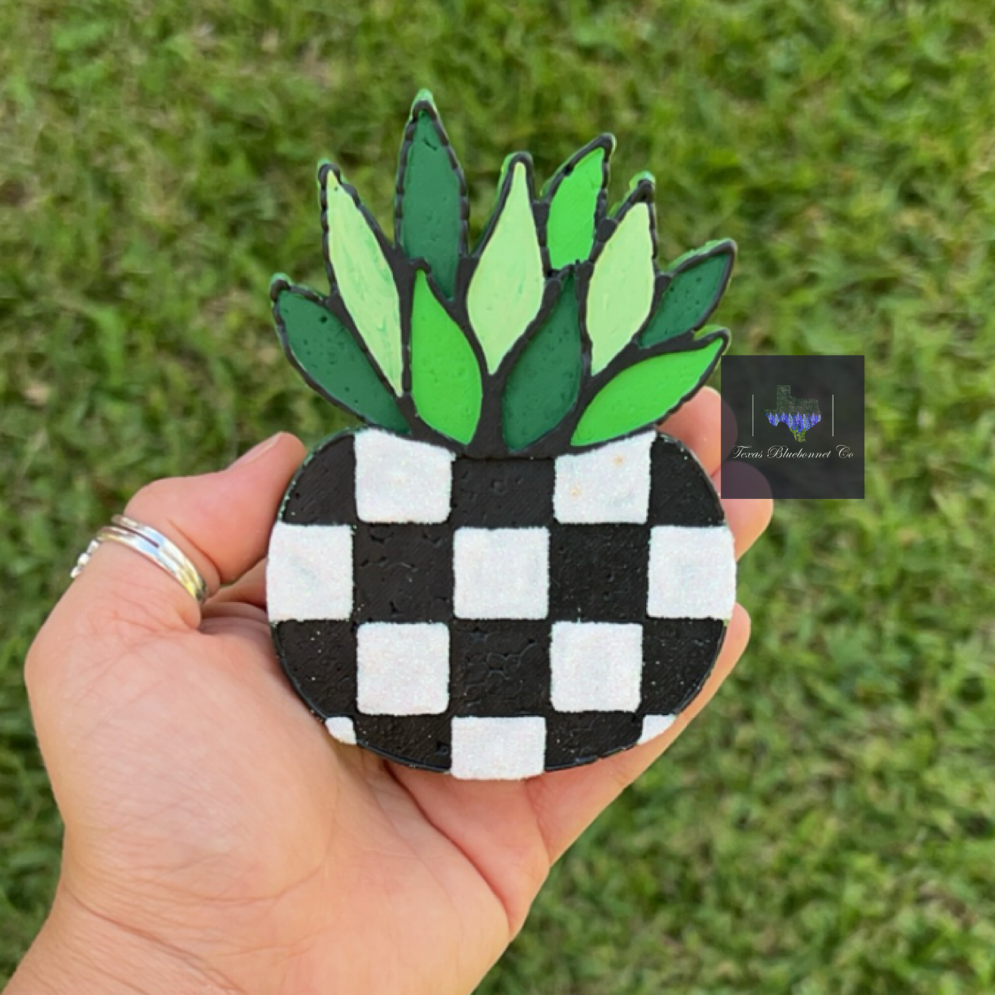 CHECKERED POTTED PLANT