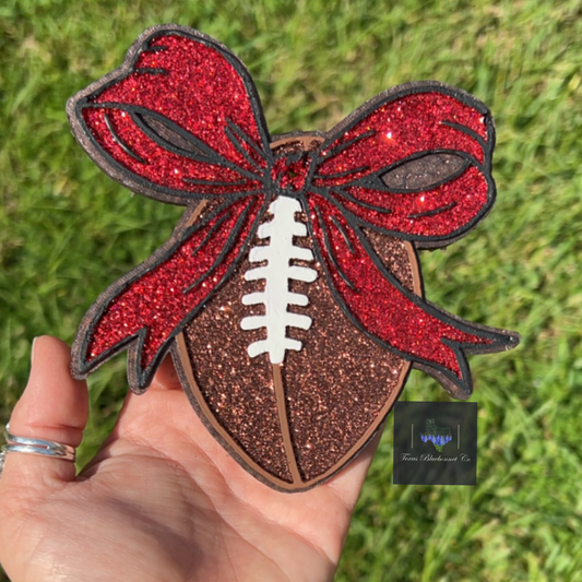 LARGE FOOTBALL W/ BOW (RED)