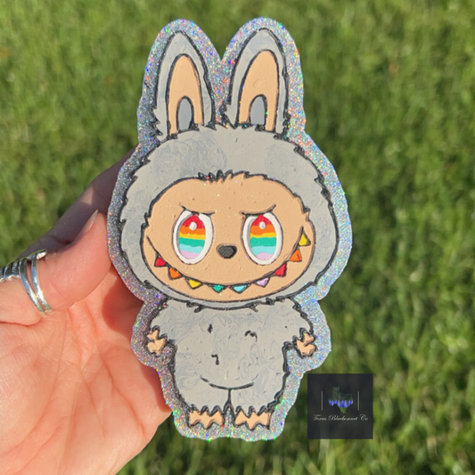 STANDING SILVER RAINBOW LABUBU