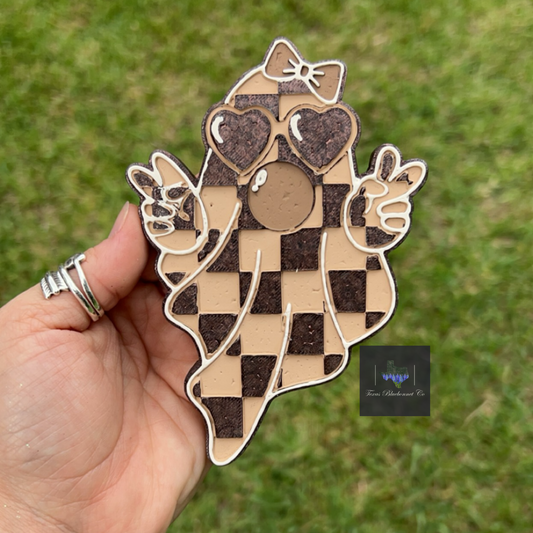 CHECKERED GHOST W/ GLASSES (BROWNS)