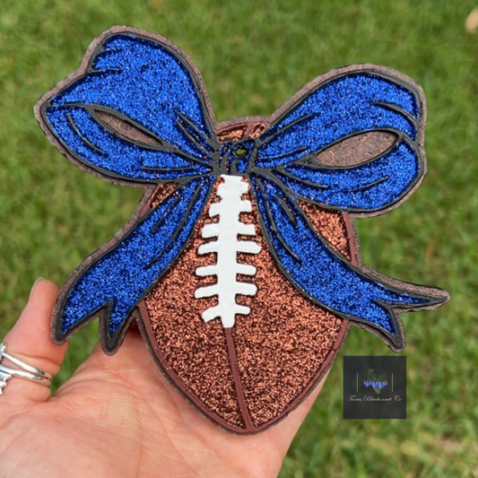 LARGE FOOTBALL W/ BOW (BLUE)