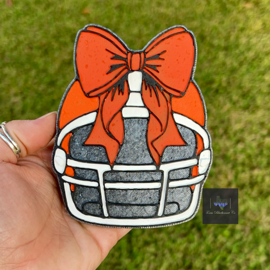 FOOTBALL HELMET W/ BOW(ORANGE)