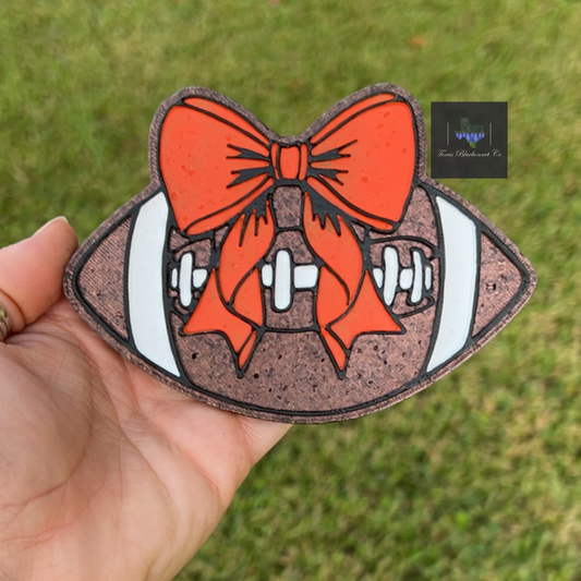 FOOTBALL W/ BOW(ORANGE)