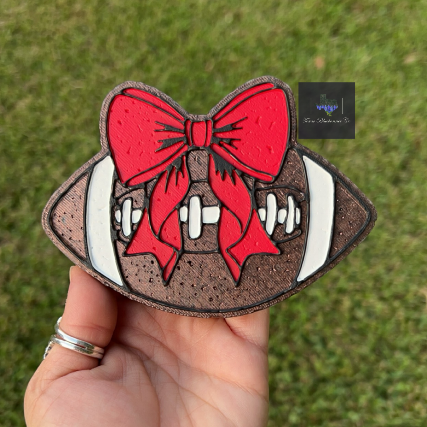 FOOTBALL W/ BOW (RED)