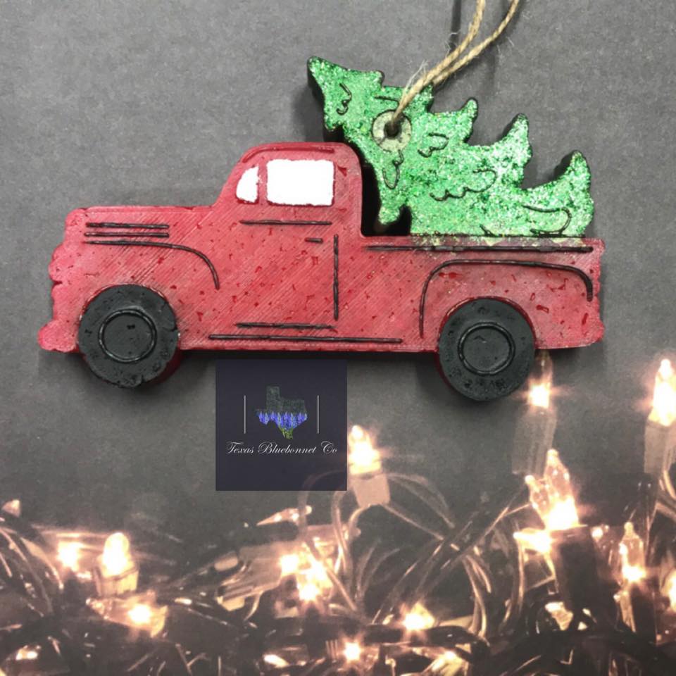 RED TRUCK W/ TREE